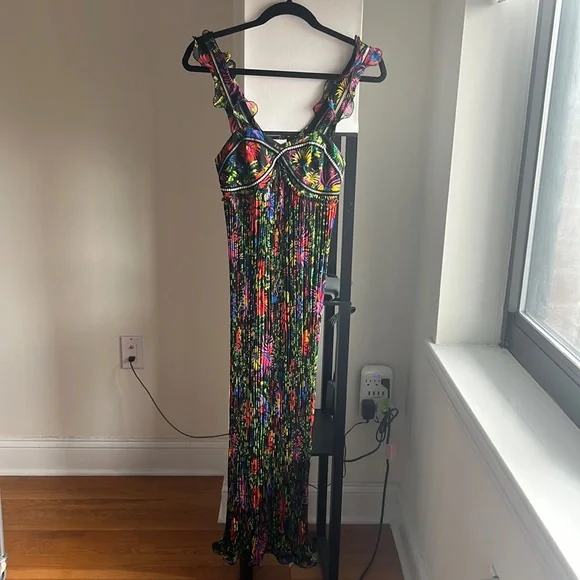 3.1 Phillip Lim floral colorful plisse dress - Picture 4 of 16